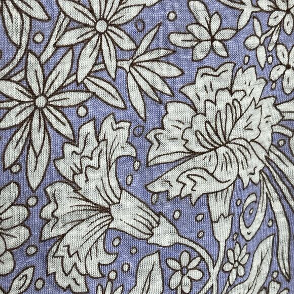 Rachel Ashwell Purple Floral Linen Top Asymmetrical Button Back Cottagecore M - Picture 6 of 8